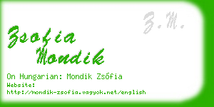 zsofia mondik business card